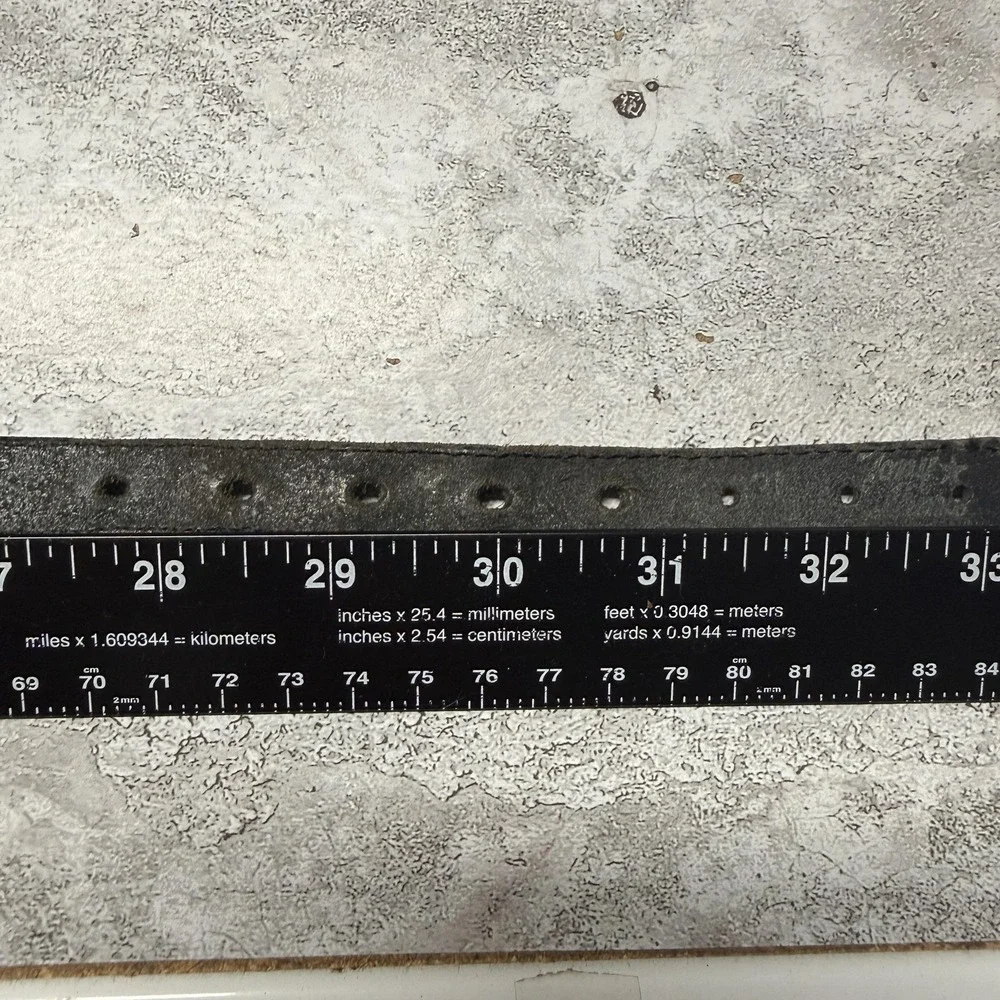 Tony Lama Western Belt Mens 30 Black Leather Concho Silver Buckle 1996 Cowboy